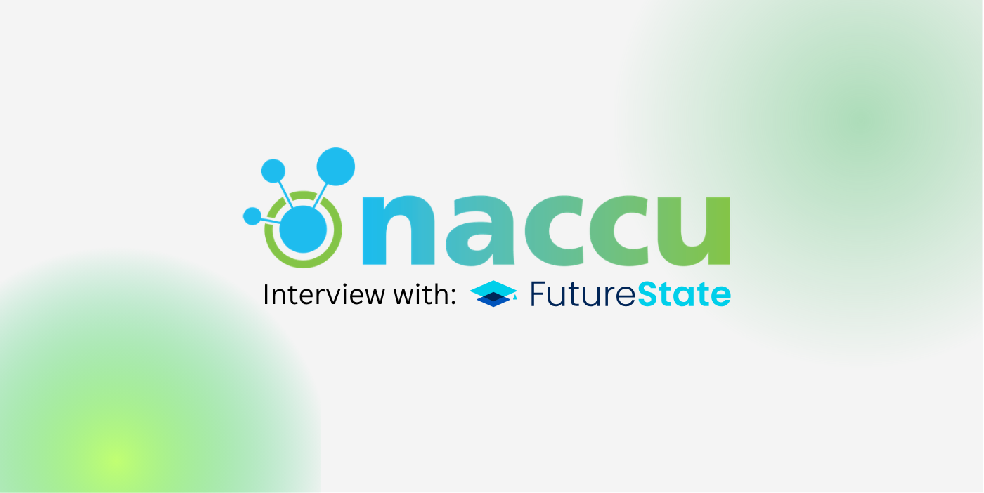 NACCU interview with FutureState — naccu wordmark and FutureState lockup